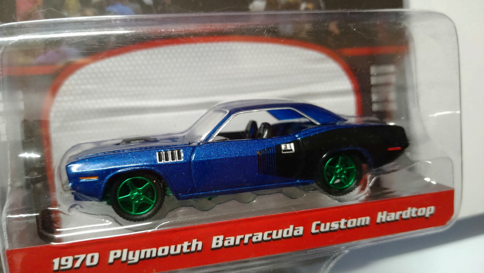 Greenlight Barrett-Jackson '70 Plymouth Barracuda Chase  Green Wheels  (NG23)