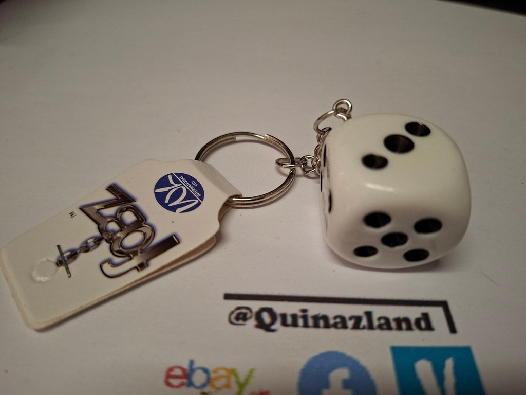 Fobz Porte clé dé blanc 2,5 cm  (CB)