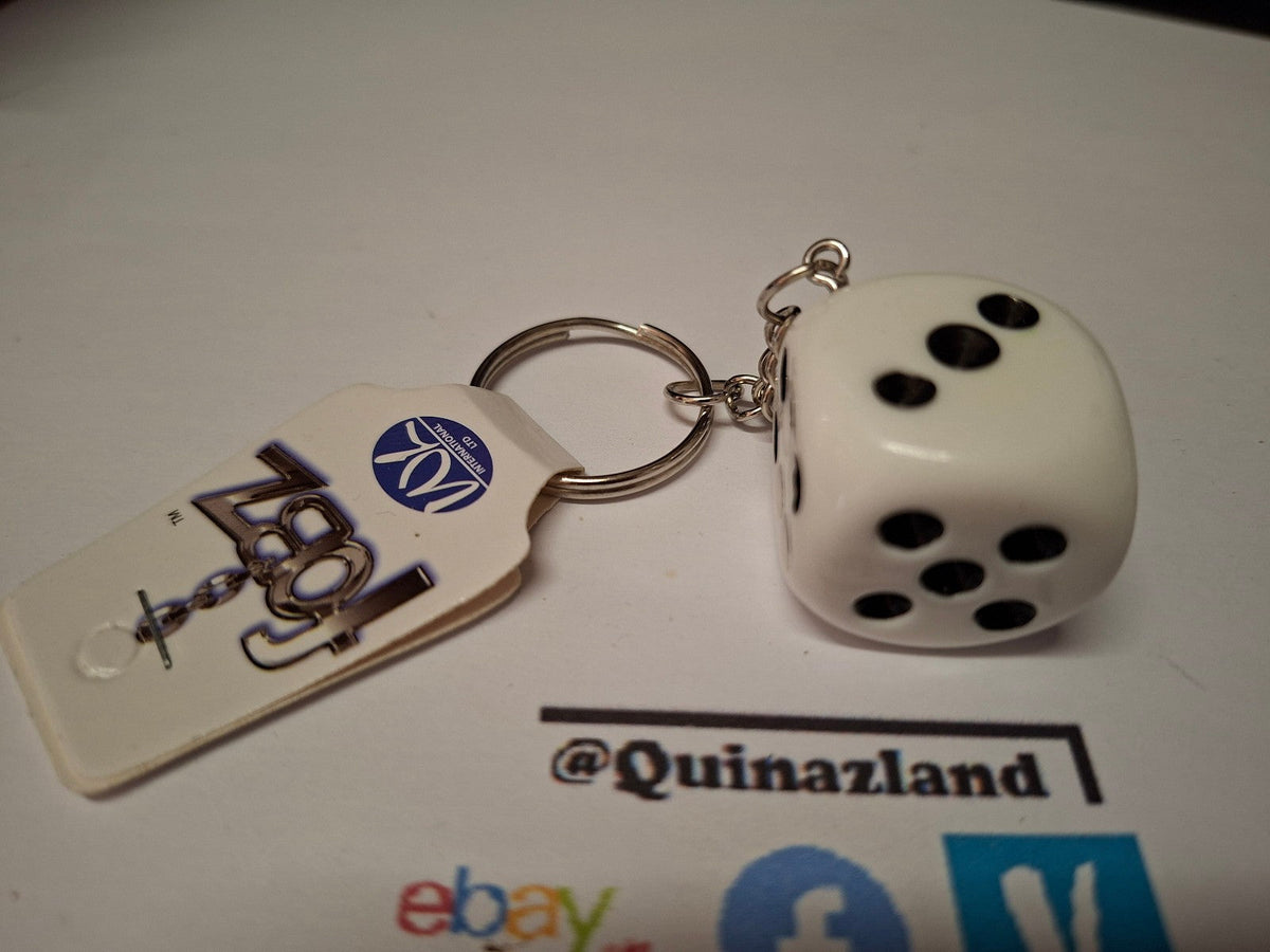 Fobz Porte clé dé blanc 2,5 cm  (CB)