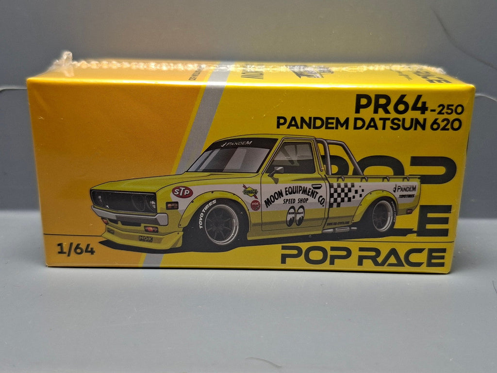 Pop Race 1/64 Pandem Datsun 620 Mooneyes, yellow/black  (CP01)