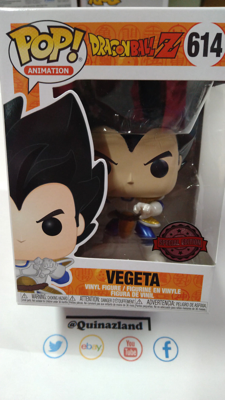 Funko Pop! DRAGON BALL  N° 614 Vegeta Metal Effect SPECIAL EDITION (F6)