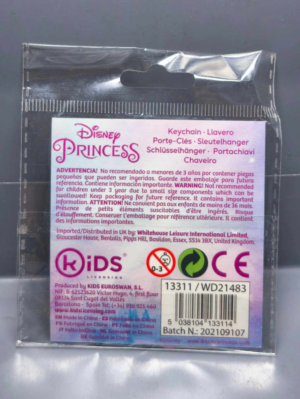 Porte clé silicone Disney Princess Belle  (Cart)