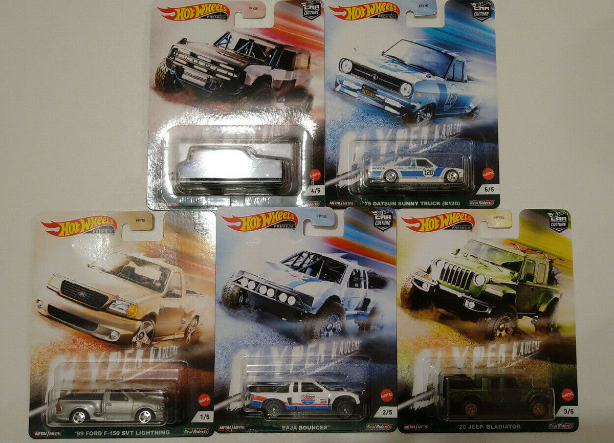Hot Wheels Hyper Haulers Datsun Ford Jeep Baja Bouncer  lot de 5 (NG114)