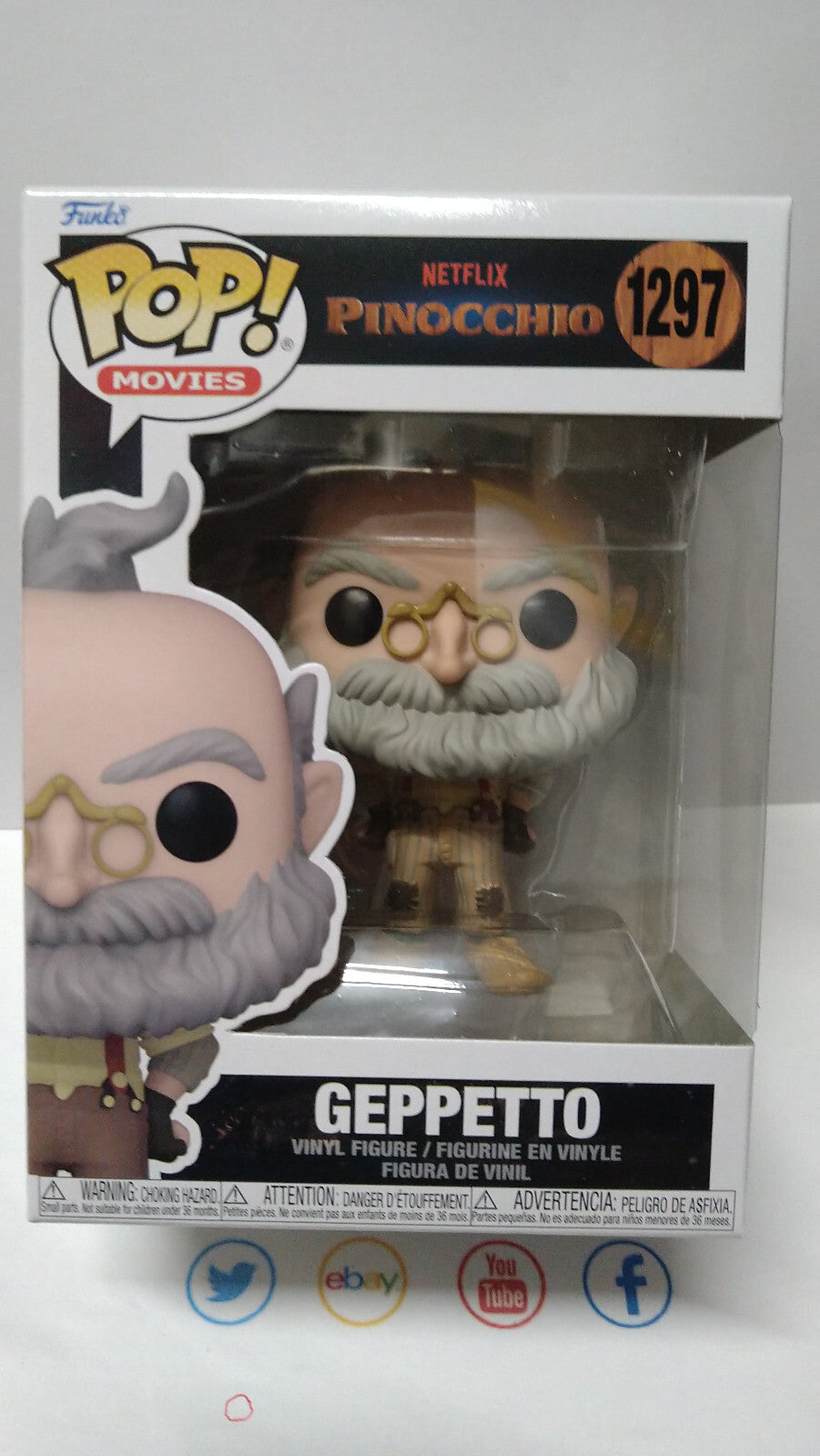 Funko Pop! PINOCCHIO NETFLIX  Movies N° 1297 Geppetto (F53)