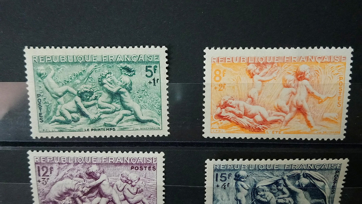 Lot 4 Timbres France série des saisons 1949