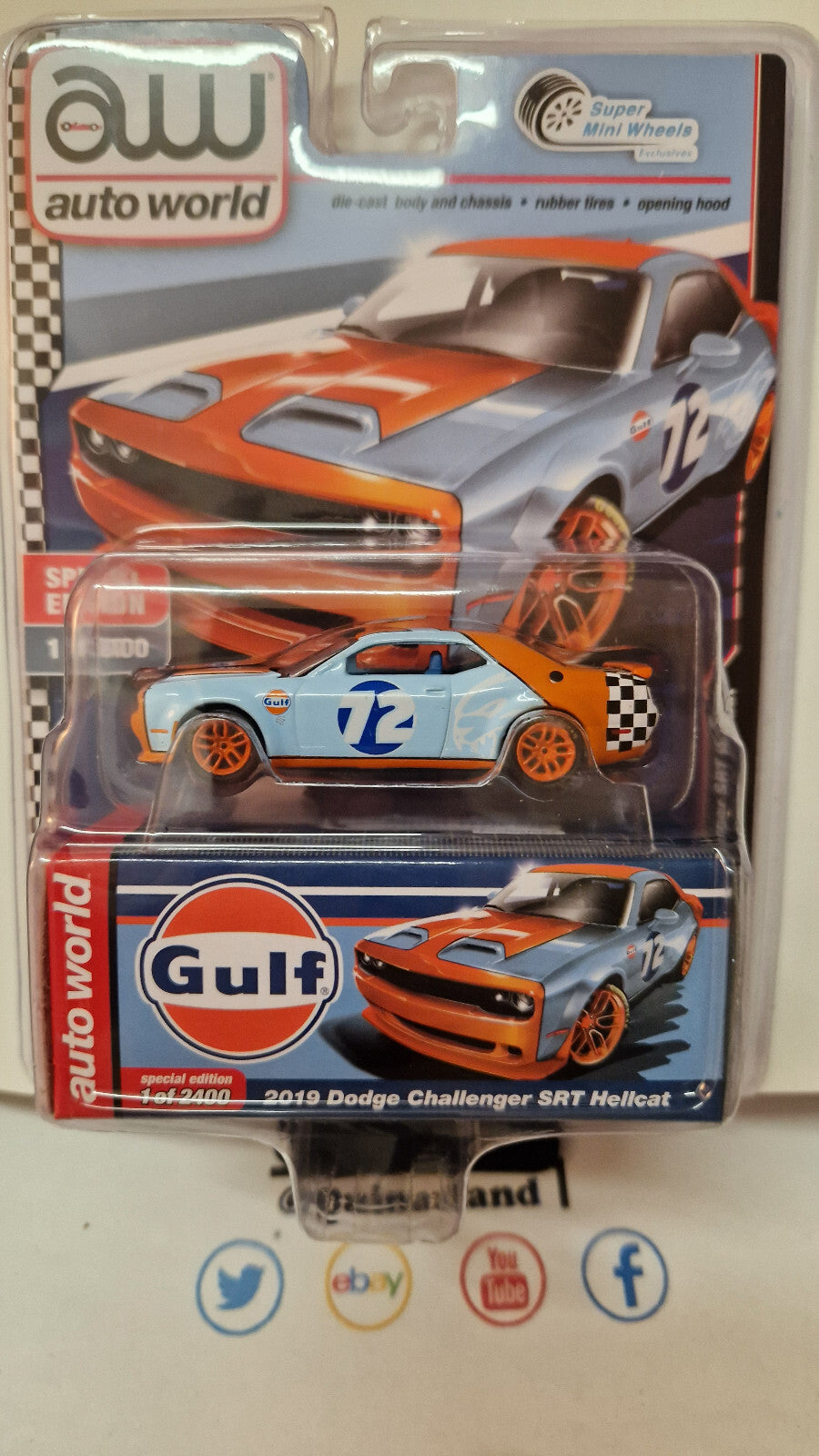Auto World Gulf exclusive 2019 Dodge Challenger Hellcat #72 (NG79)