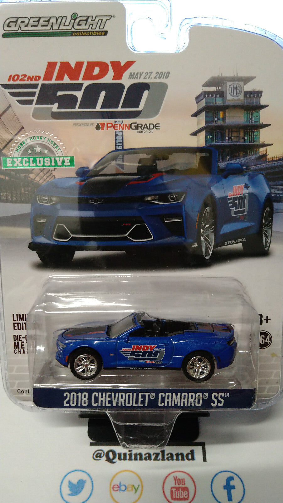Greenlight Exclusive Indy 500 2018 Chevrolet Camaro SS (NG27)