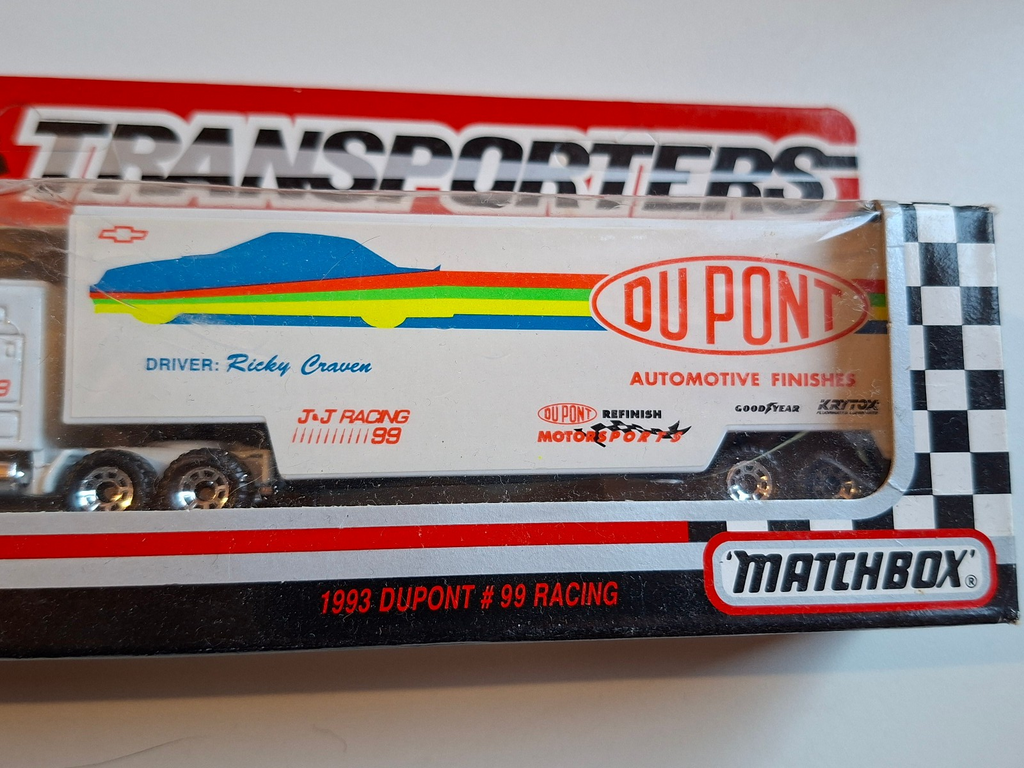 Matchbox 1993 Super star transporters  White rose  Du pont Ricky  craven (C12)