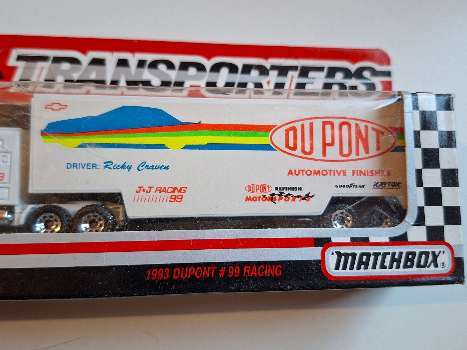 Matchbox 1993 Super star transporters  White rose  Du pont Ricky  craven (C12)