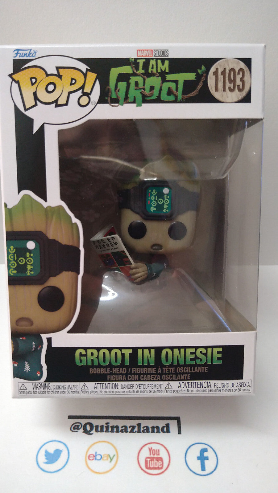 Funko Pop! I AM GROOT  N° 1193 Groot PJs avec Livre (F3)