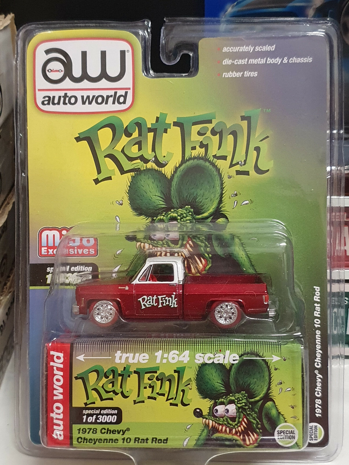 Auto Word Ultra Red Rat Fink 1978 Chevrolet Cheyenne C10 Chase  (NG04)