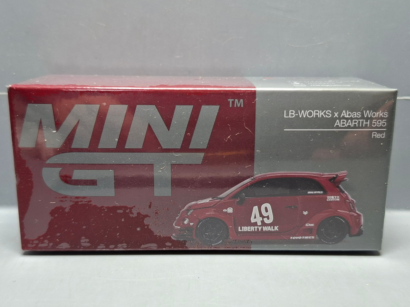 Mini GT LB-WORKS x Abas Works Fiat ABARTH 595 Red  N° 963 (NP16)