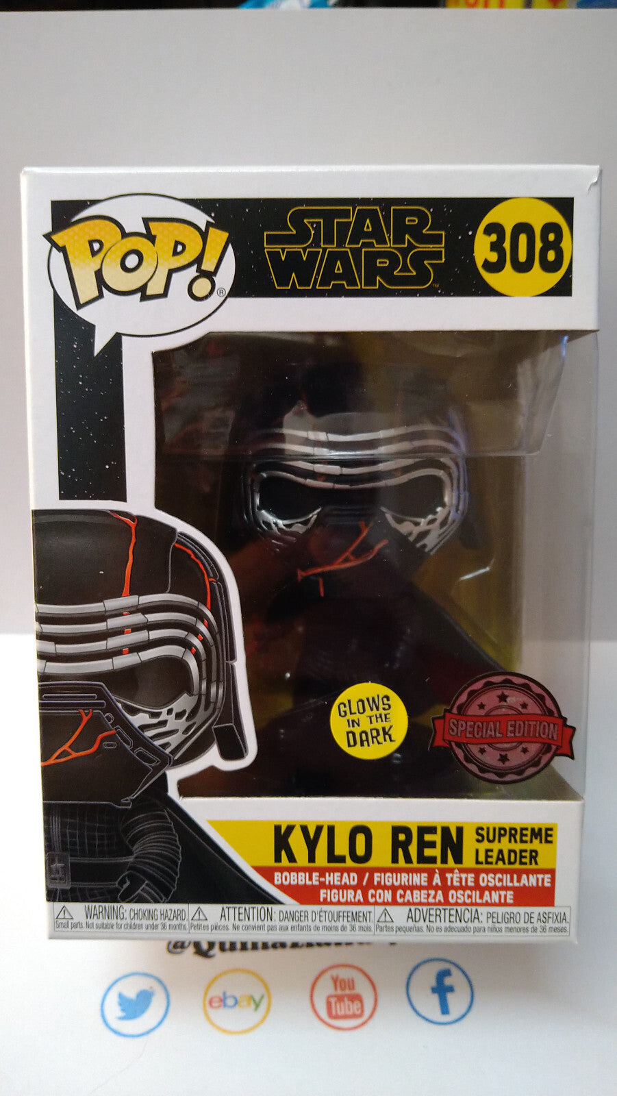 Funko Pop! STAR WARS  POP N° 308 Kylo Ren Sup Leader GITD SPECIAL EDITION (FU32)