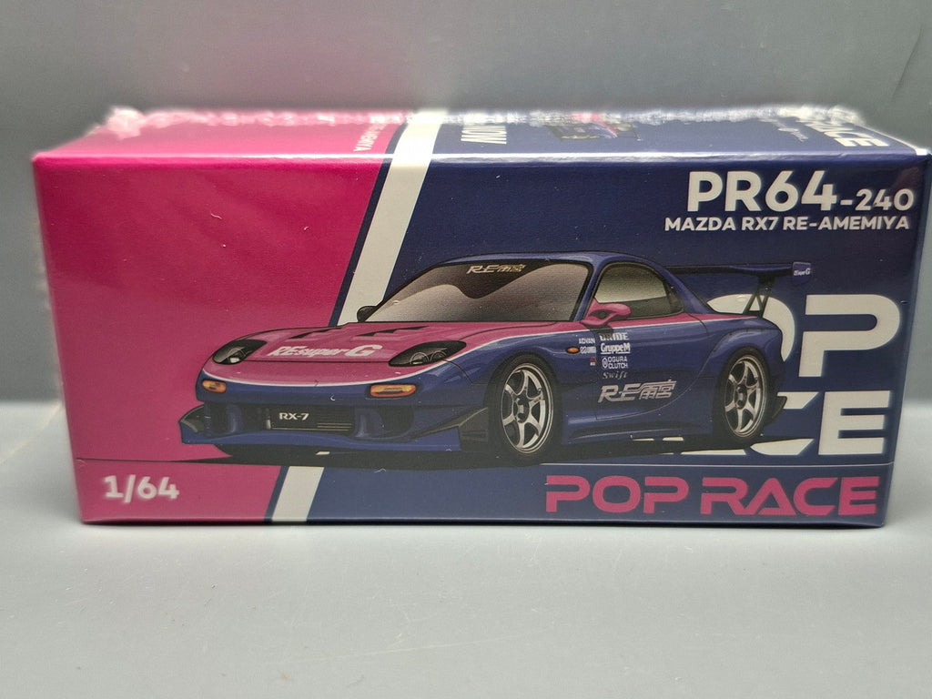 Pop Race 1/64  Mazda RX7 Re-Amemiya  Blue/Pink (CP03)