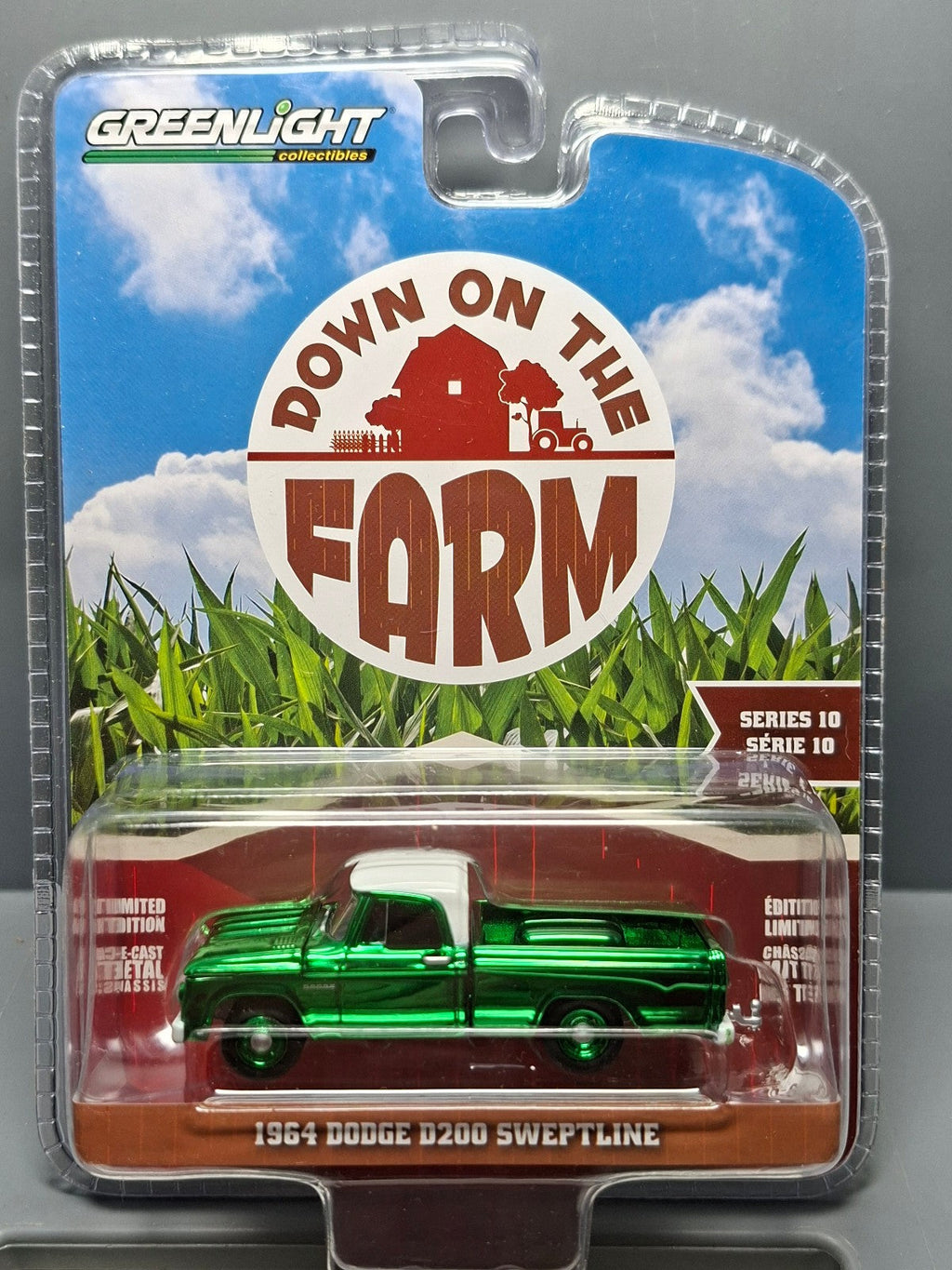 Greenlight Down on the farm série 10 green Chase 1964 dodge D200 sweptlin (NG37)