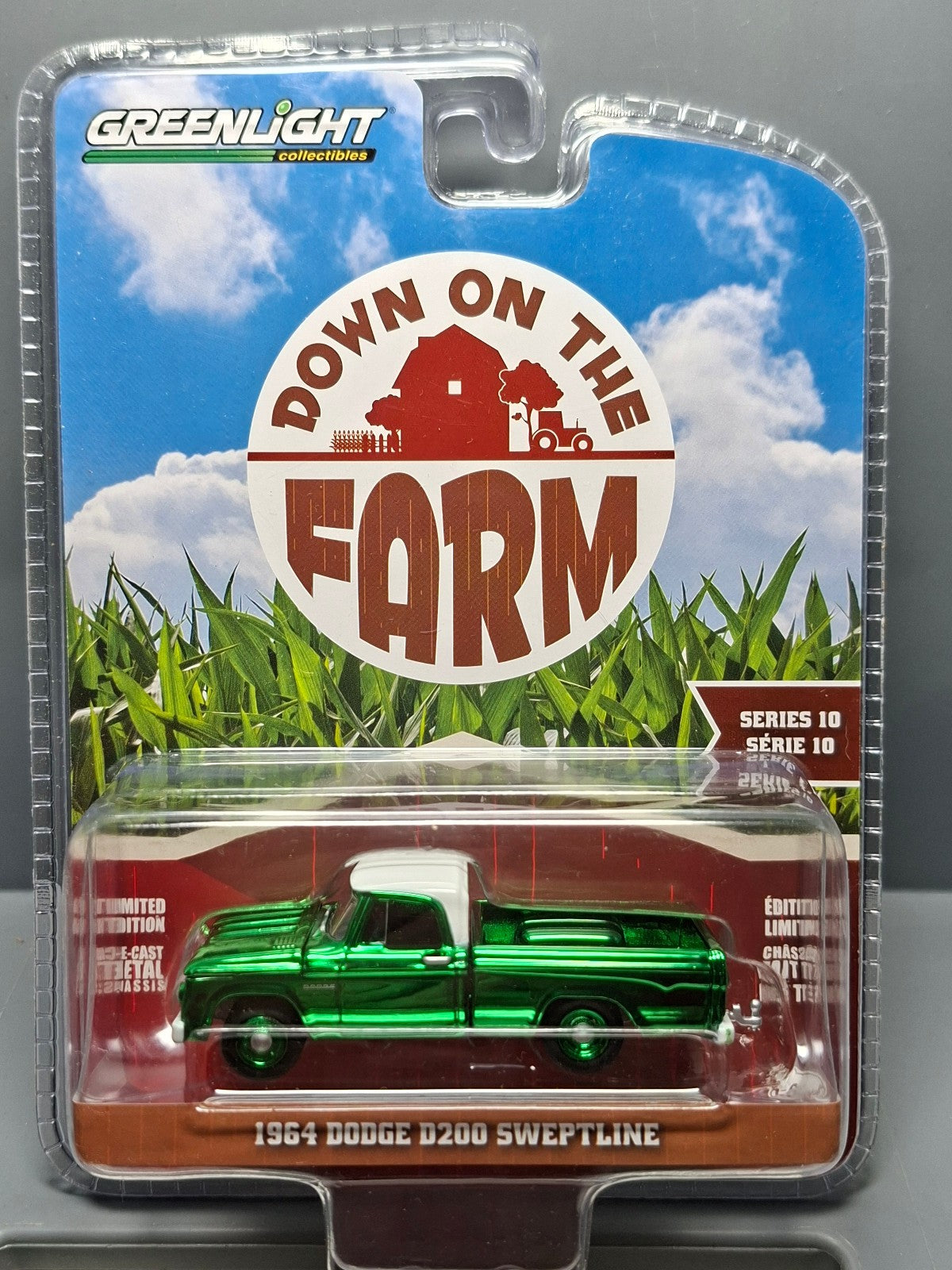 Greenlight Down on the farm série 10 green Chase 1964 dodge D200 sweptlin (NG37)