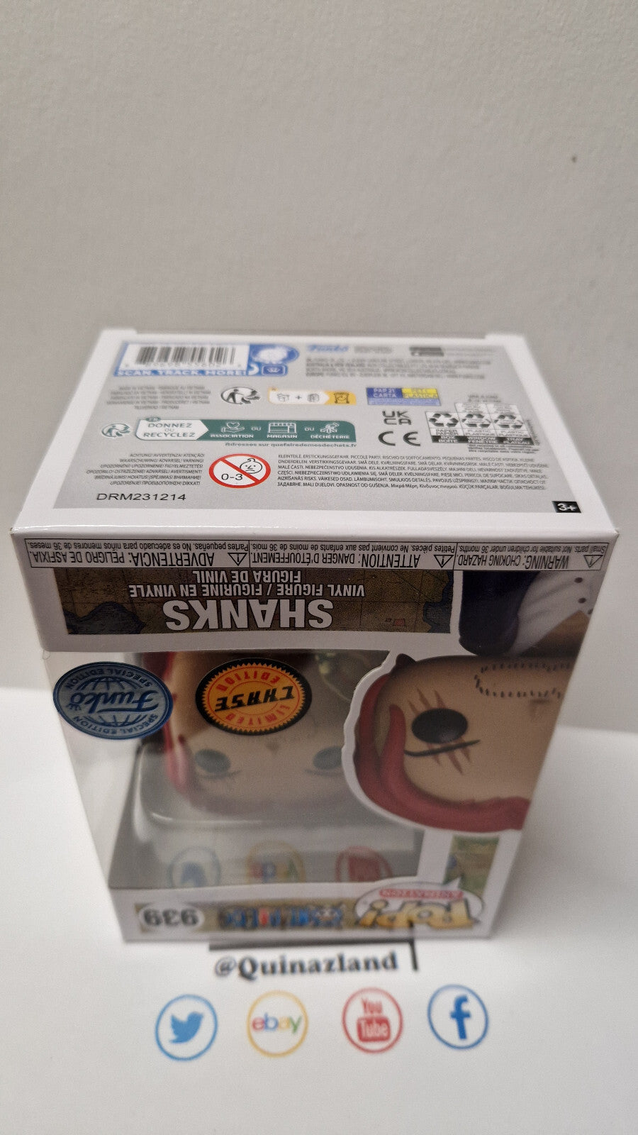 Funko Pop! Chase ONE PIECE POP N° 939 Shanks Special Edition (FU01)