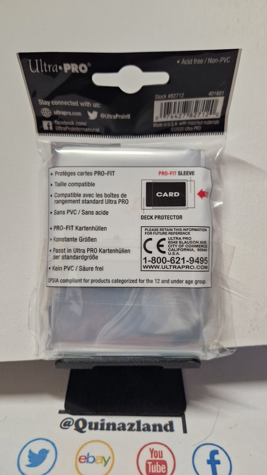 Ultra Pro Protèges Cartes lot 100 pro fit Sleeves Standard 64 mm X 89 mm