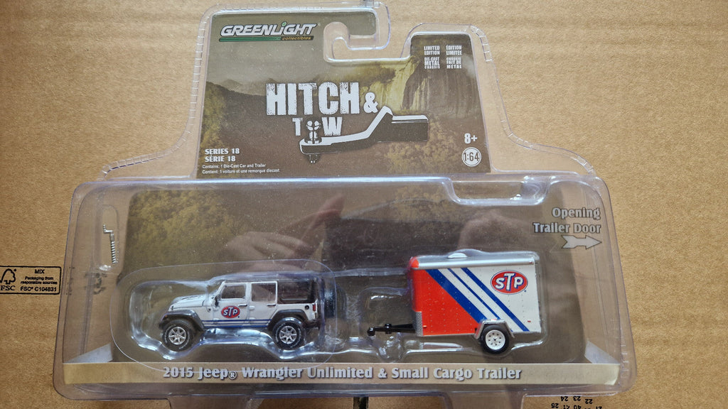 Greenlight Hitch & tow 2015 jeep wrangler unlimited & cargo trailer (CT01)