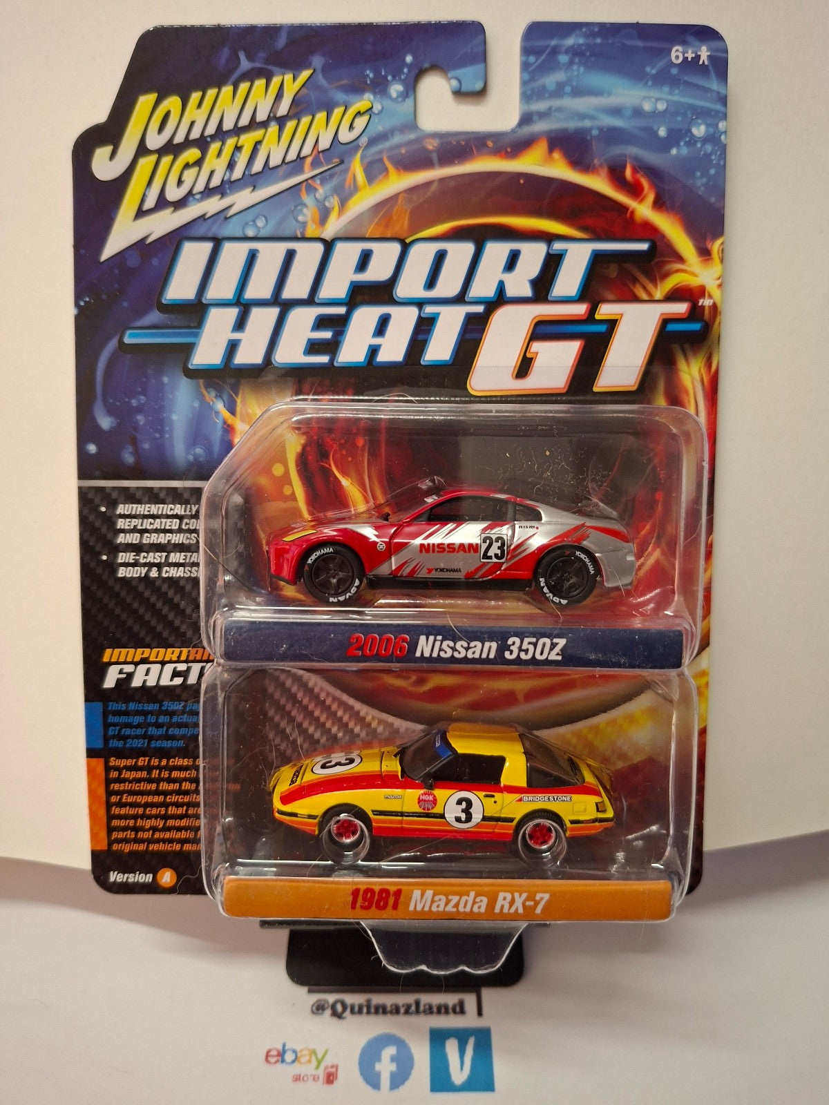 Johnny Lightning Pack Import Heat GT 2006 Nissan 350z & 1981 Mazda RX-7 (NG42)