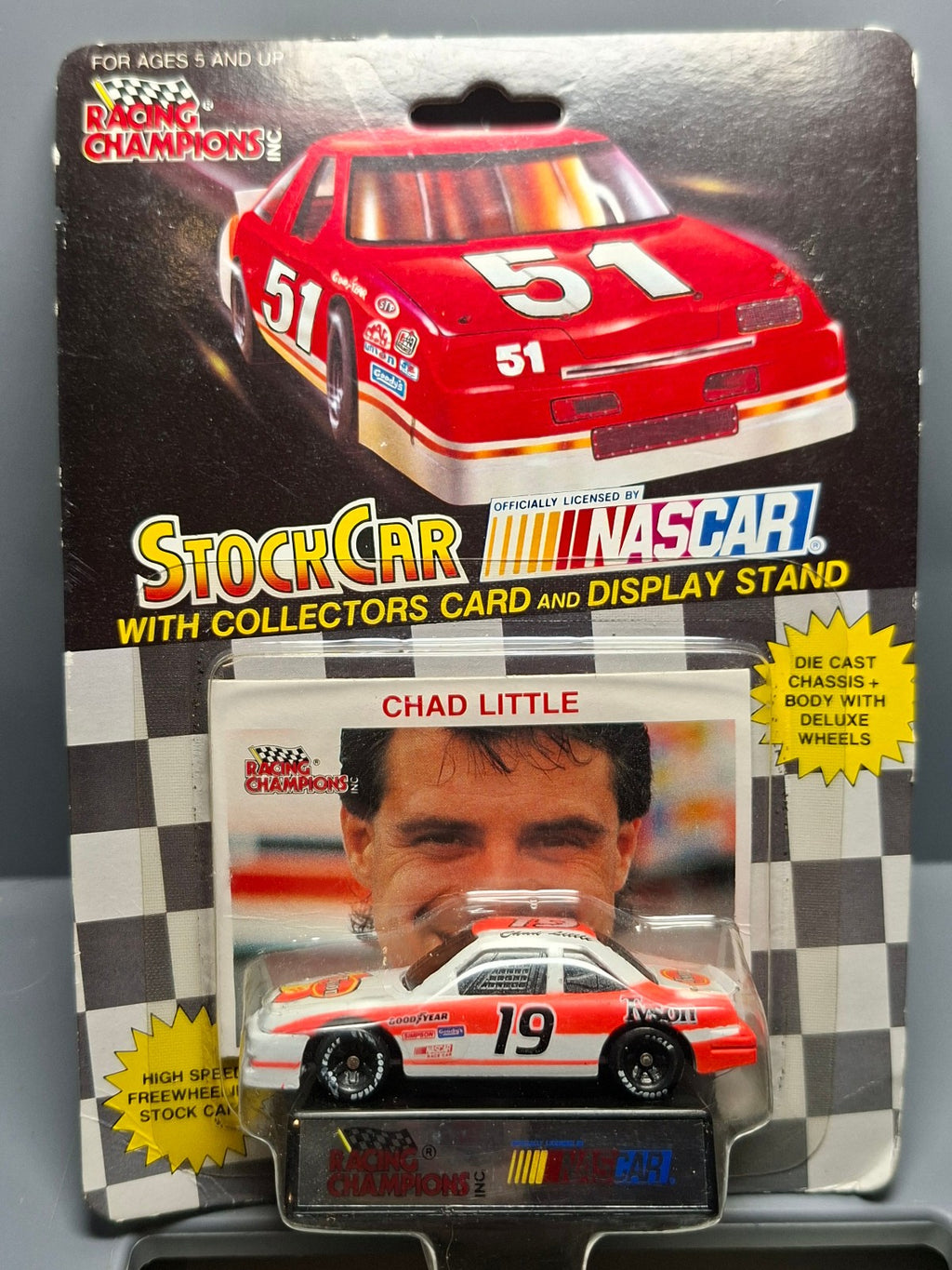 Racing Champions Stock car  Ford thunderbird chad little  #19 (NG12)