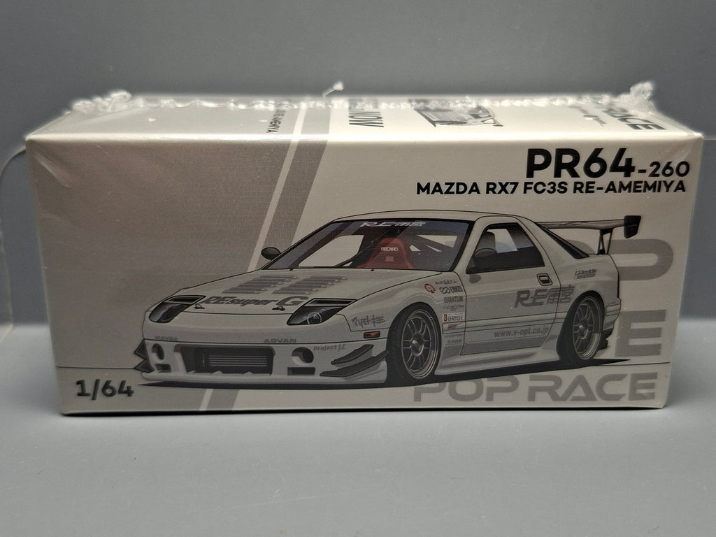 Pop Race 1/64 Mazda RX7 FC3S Re-Amemiya, white (CP03)