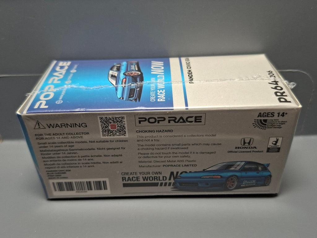 Pop Race 1/64 Honda Pandem Civic EG6  Blue Chrome (CP18)