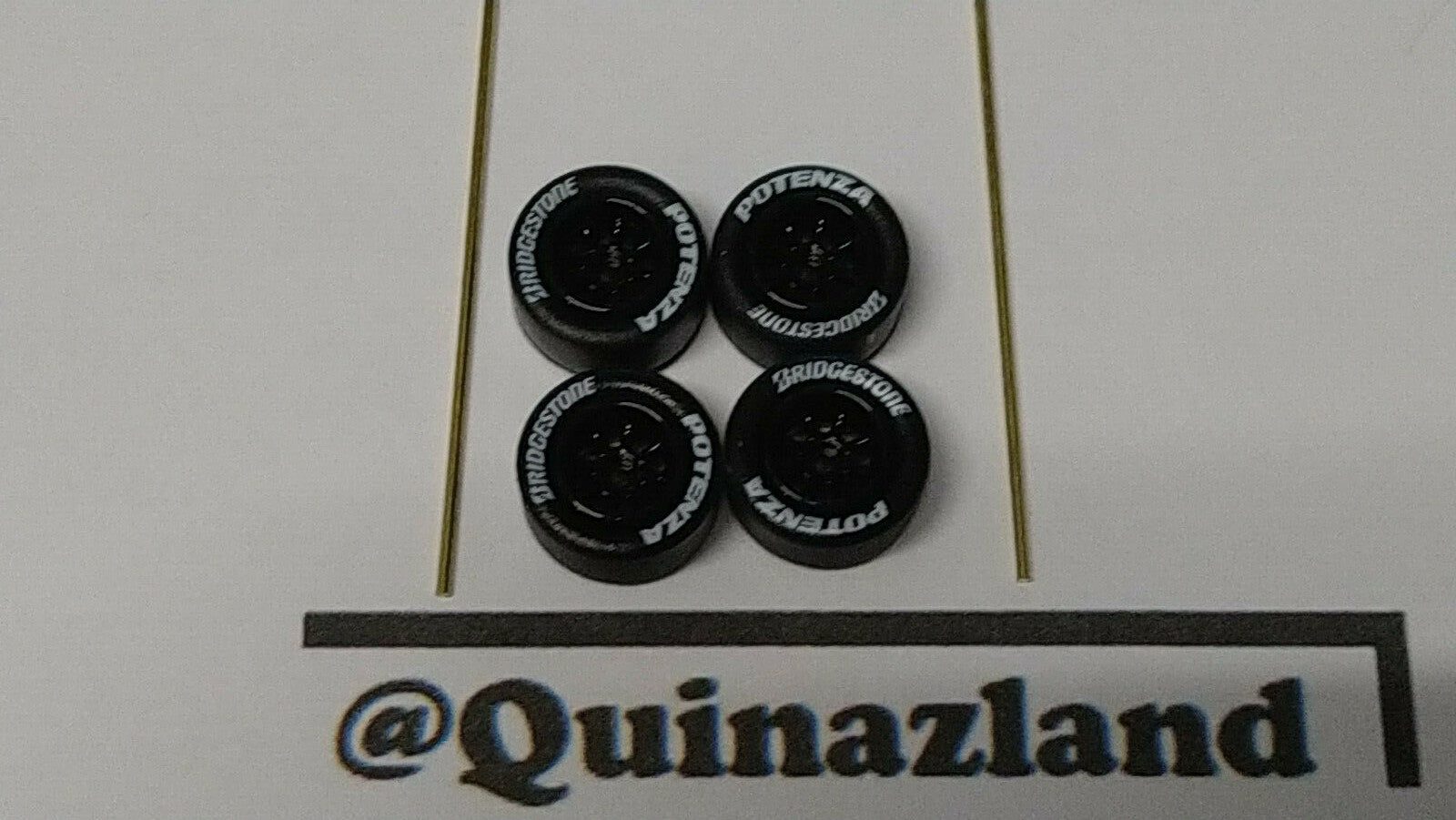 Set de jantes Bridgestone Potenza 8 branches noir pneu gomme pour Custom (ET)