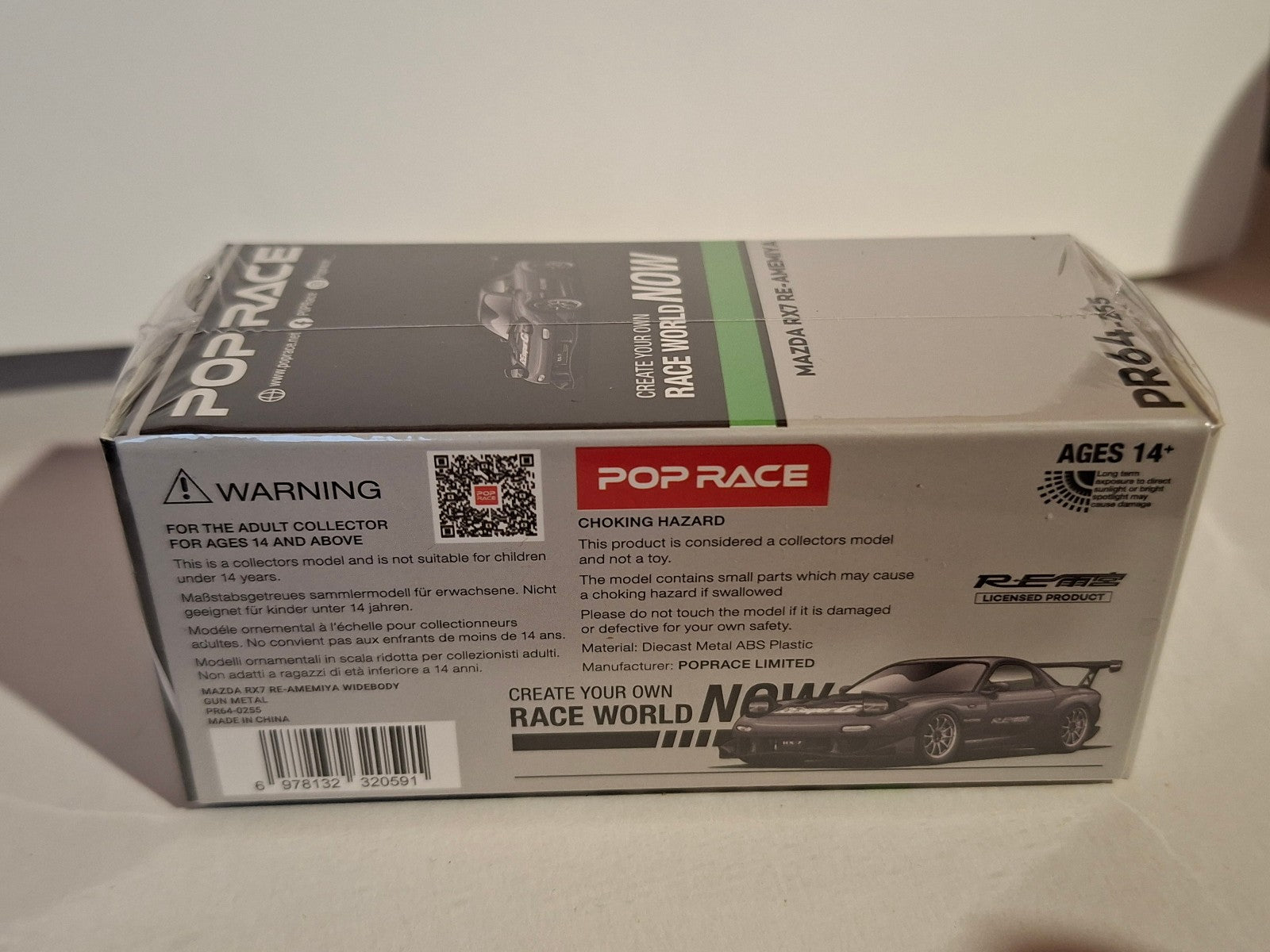 Pop Race 1/64 Mazda RX7 Re-Amemiya - Gun Metal (CP14)