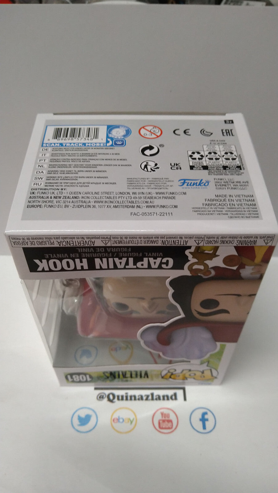 Funko Pop! DISNEY Villains 1081 Captain Hook (FU27)