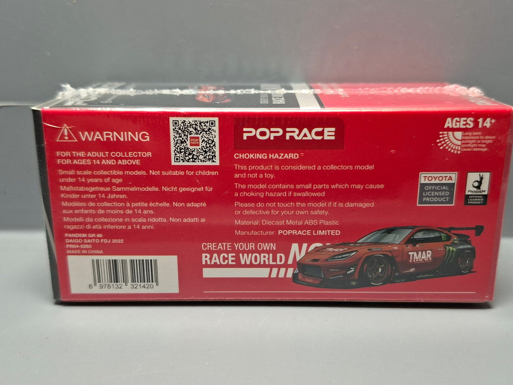Pop Race 1/64  2022 Pandem Toyota GR 86 Daigo Saito FDJ (CP03)