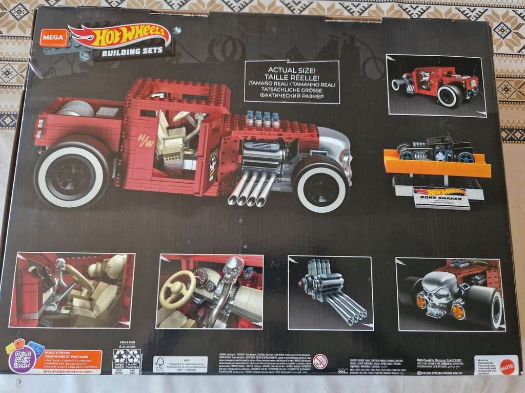 Hot Wheels Mega Construx Bone Shaker 1/18 + 1 au 1/64 904 pcs 34x48cm (cart)