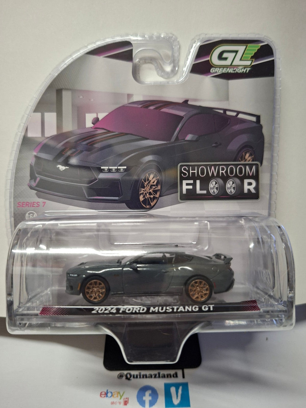 Greenlight Showroom Floor Series 7 2024 Ford Mustang GT  Dark Matter Gray (NG11)