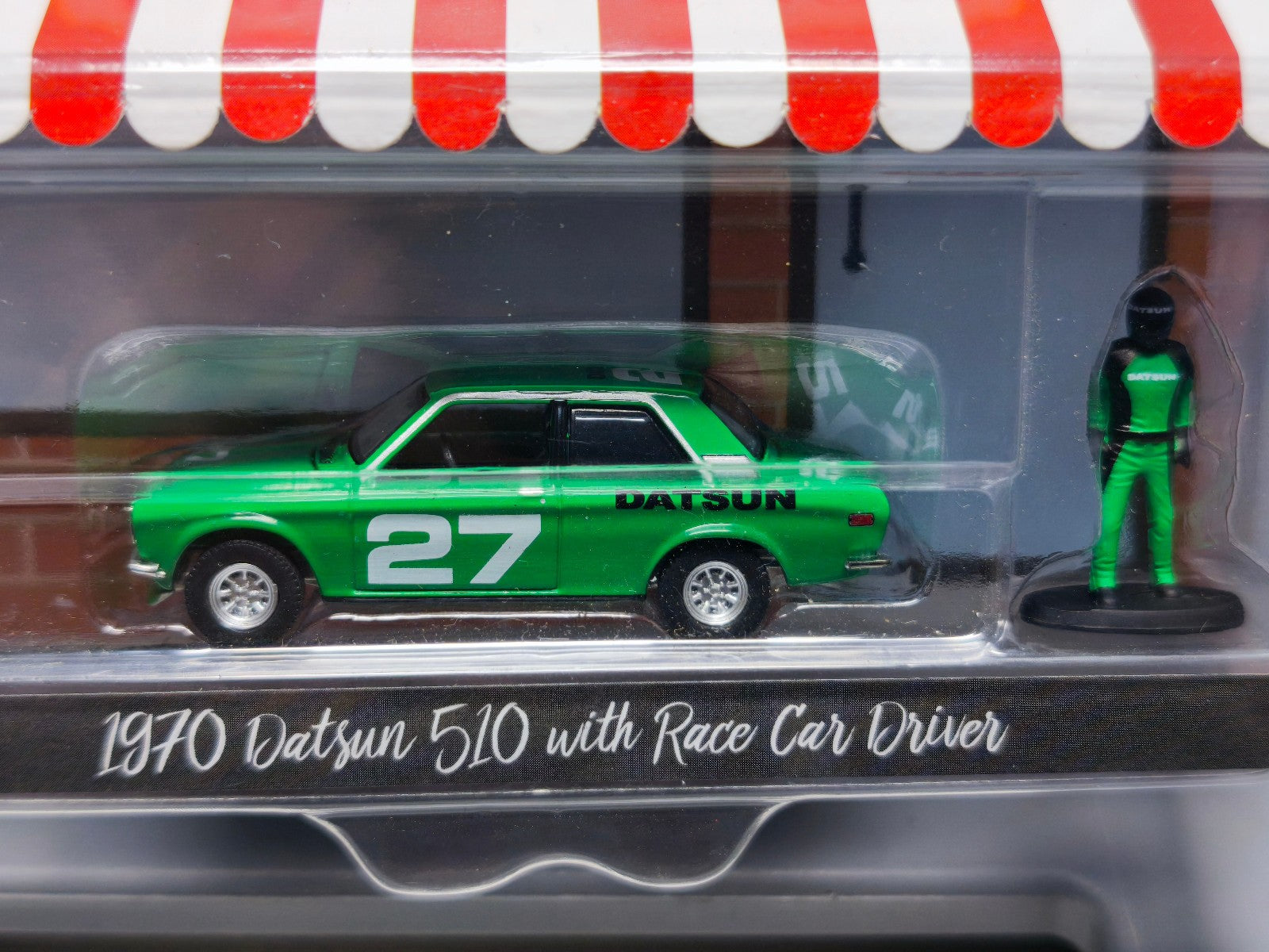 Greenlight Hobby Shop 970 Datsun 510 With Race Car Driver (NG79)