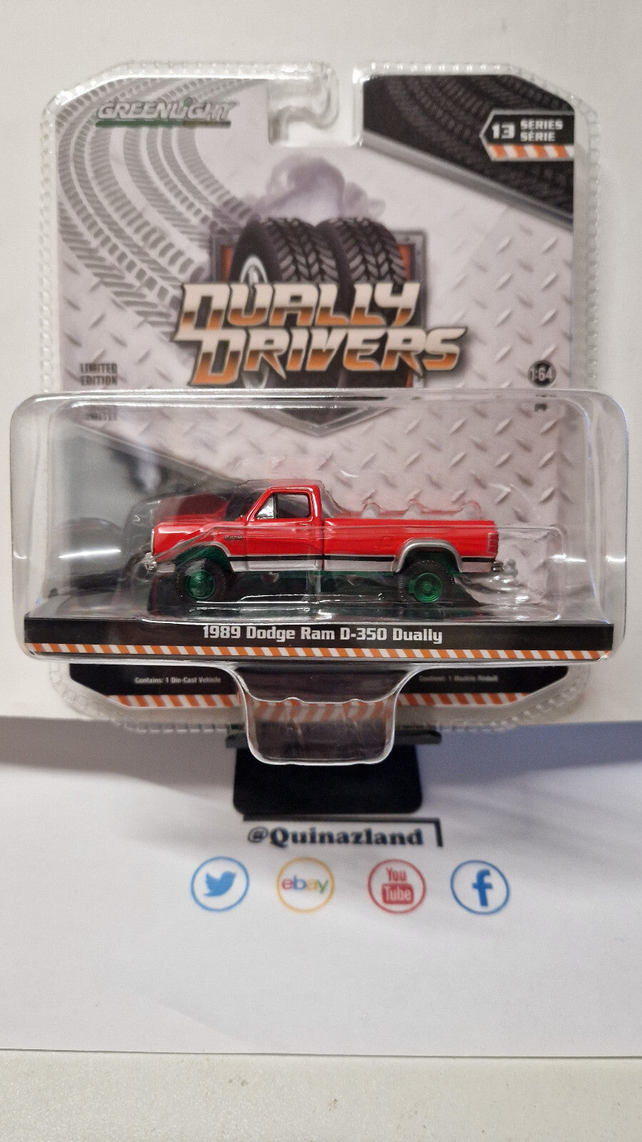 Greenlight Dually Drivers Series 13 1989 Dodge Ram D-350 Chase   (C12)