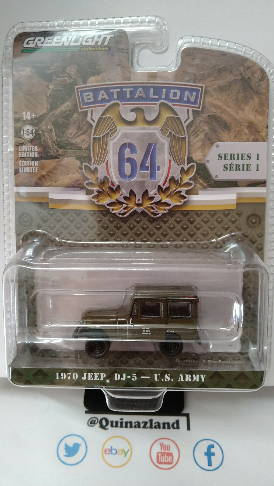 Greenlight Battalion 1970 Jeep DJ-5 U.S. Army Battalion 64 Series 1 army  (NG58)