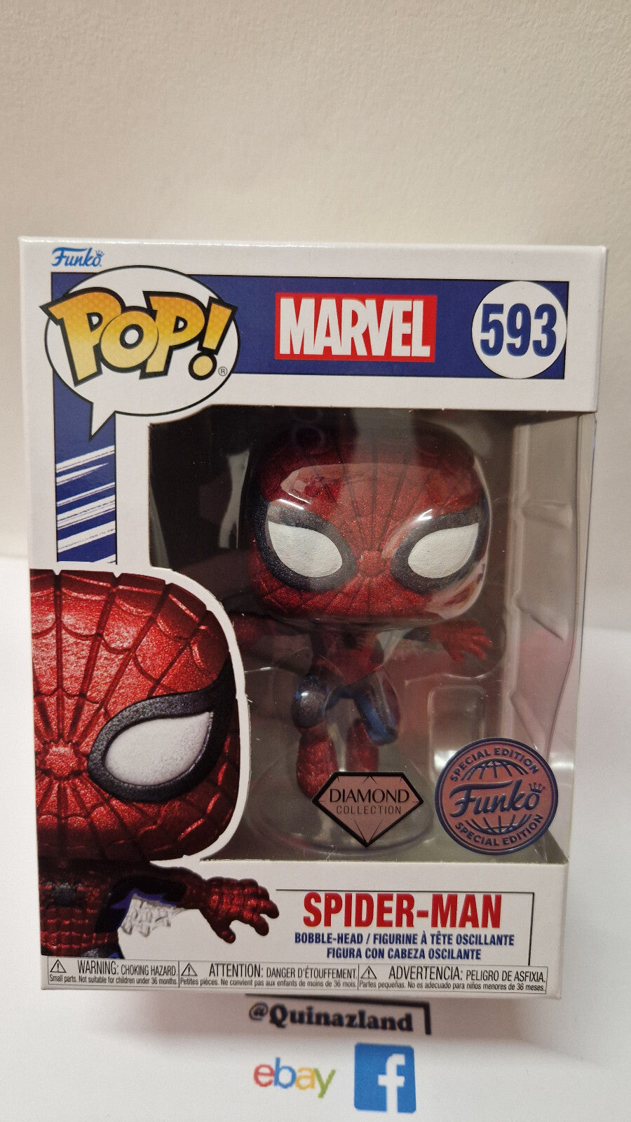 Funko Pop!  Marvel Pop Marvel N° 593 Spider-Man (Diamant)  (F50)