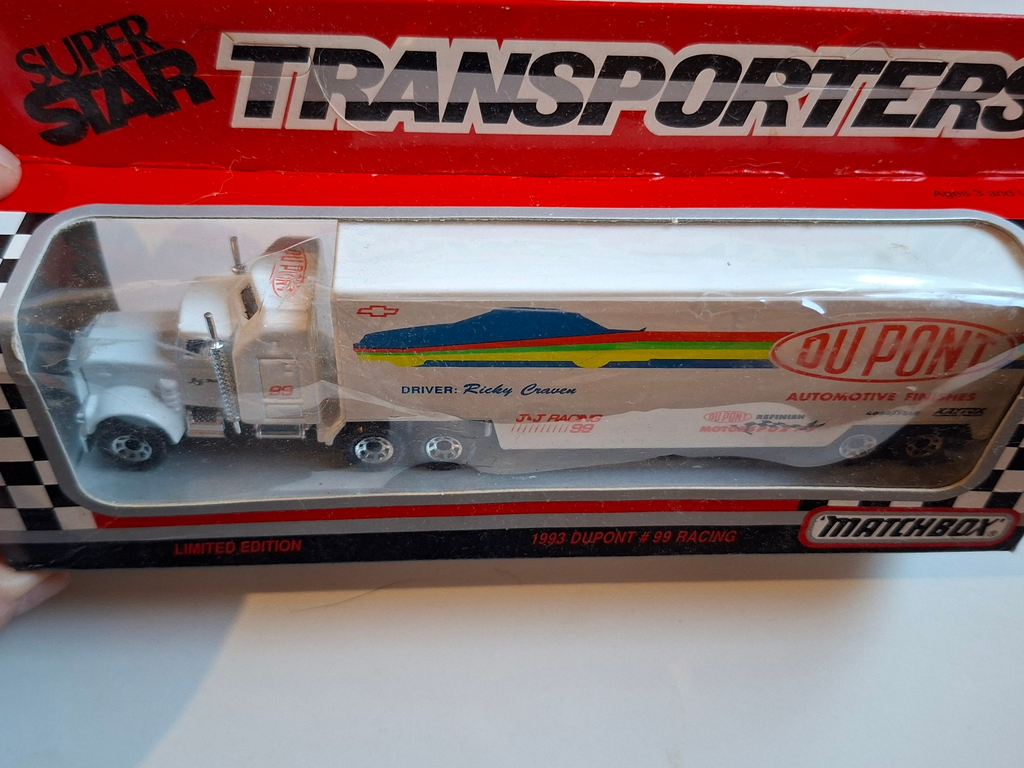 Matchbox 1993 Super star transporters  White rose  Du pont Ricky  craven (C12)
