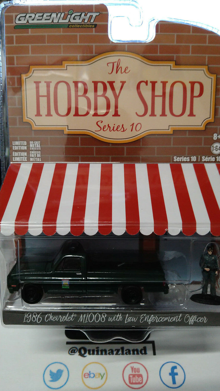 Greenlight Hobby Shop 1986 Chevrolet M1008 & Law Enforcement Officier (NG52)