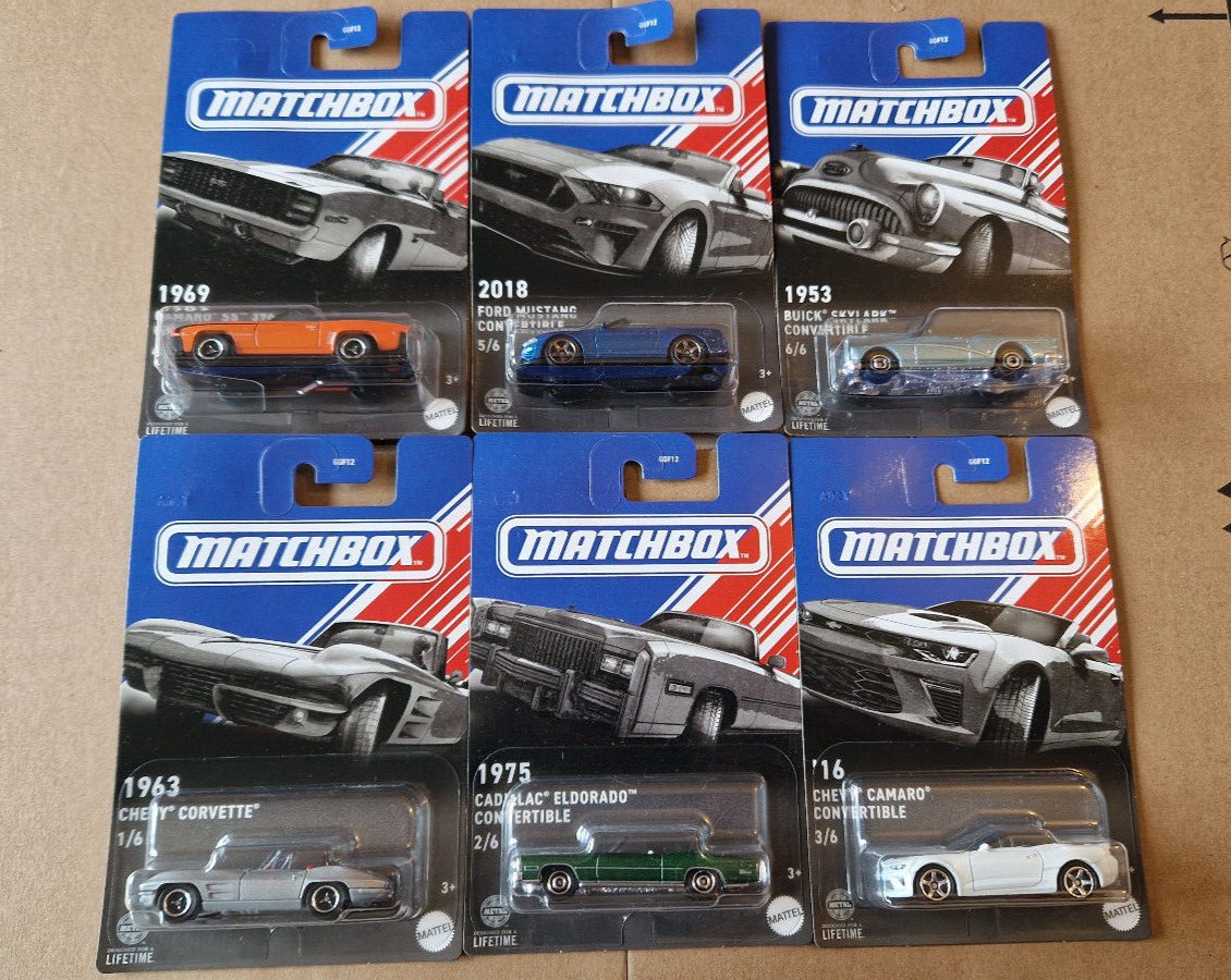 Matchbox set 2025 American Convertible Cadillac Chevy Buick Ford Lot 6  (NP19)