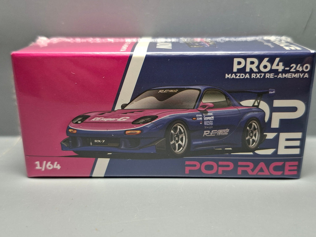 Pop Race 1/64  Mazda RX7 Re-Amemiya  Blue/Pink (CP03)
