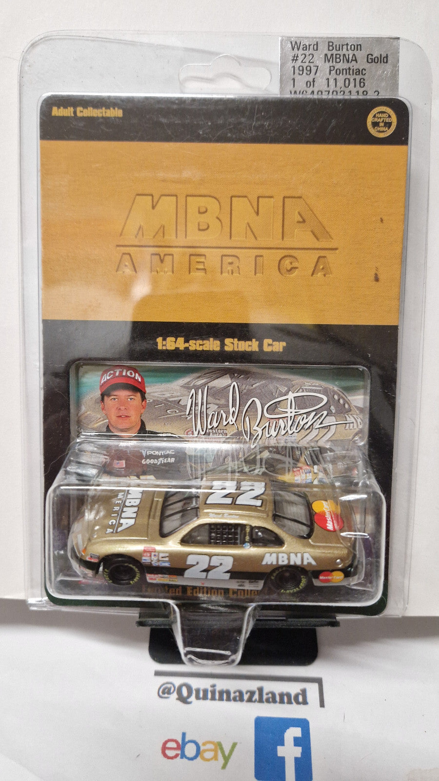 Action Ward burton 1997 pontiac grand prix MBNA america limitée 11016 exp (CP17)
