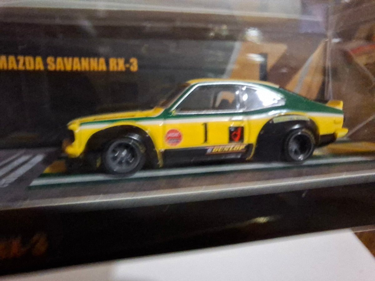 INNO64 Mazda Savanna RX3 Katayama Racing Livery, yellow/green (CP18)