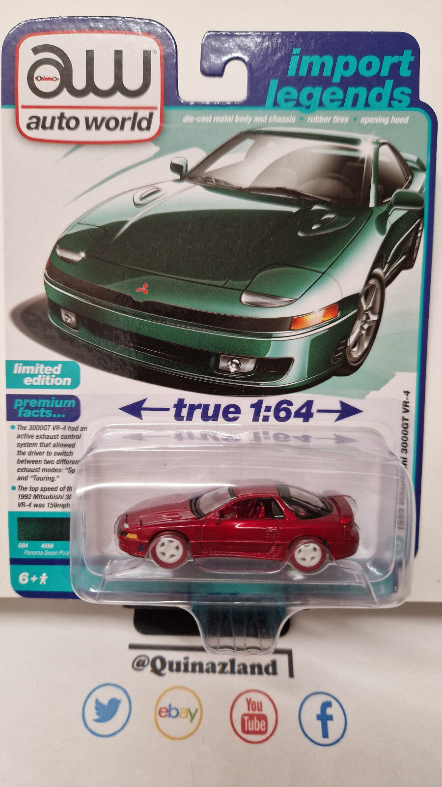 Auto World import legends Chase Ultra Red 1992 Mitsubishi 3000GT VR-4 (NG20)
