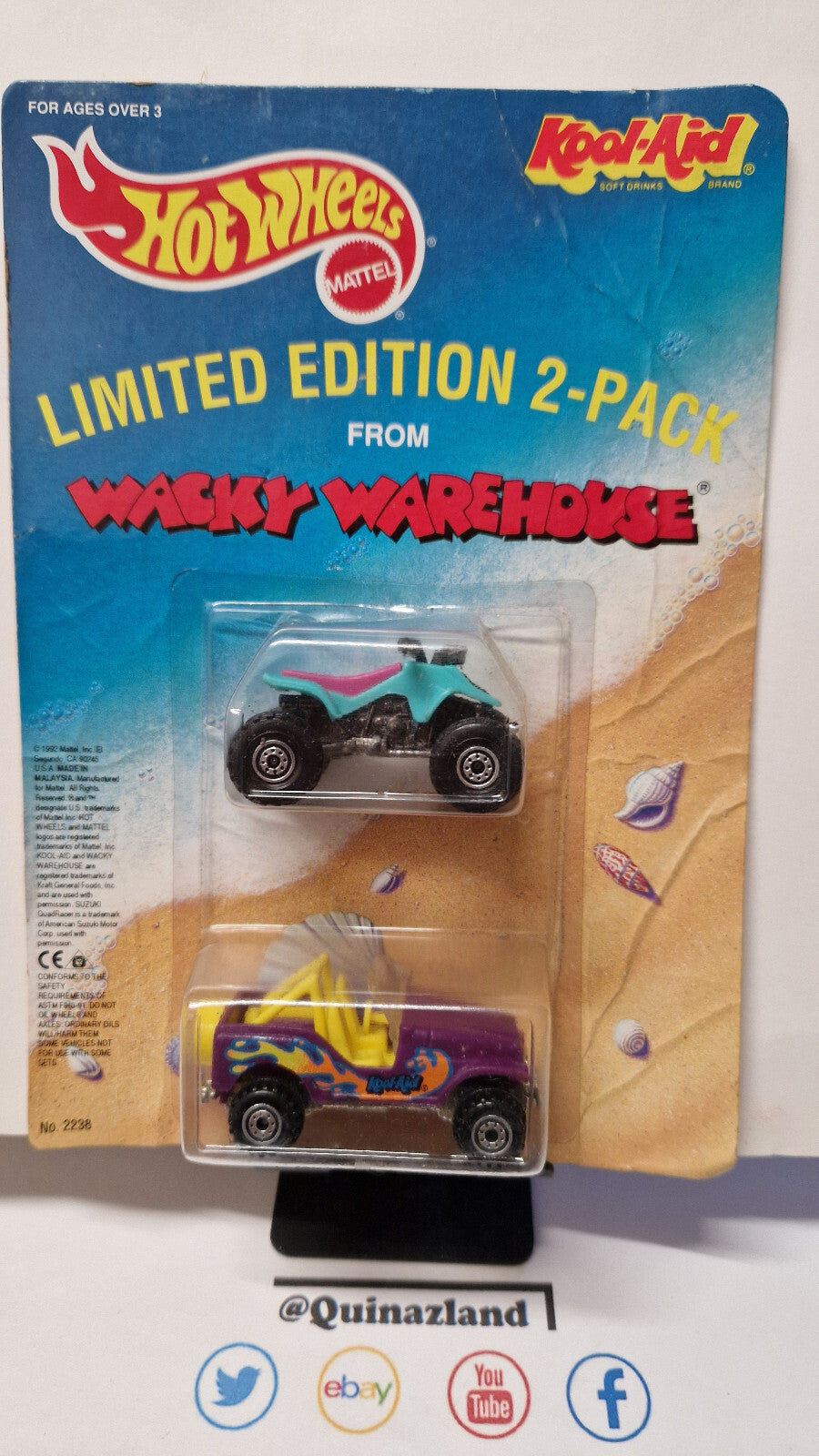 Hot wheels 1993  kool-aid wacky warehouse Suzuki quadracer roll patrol (CT03)