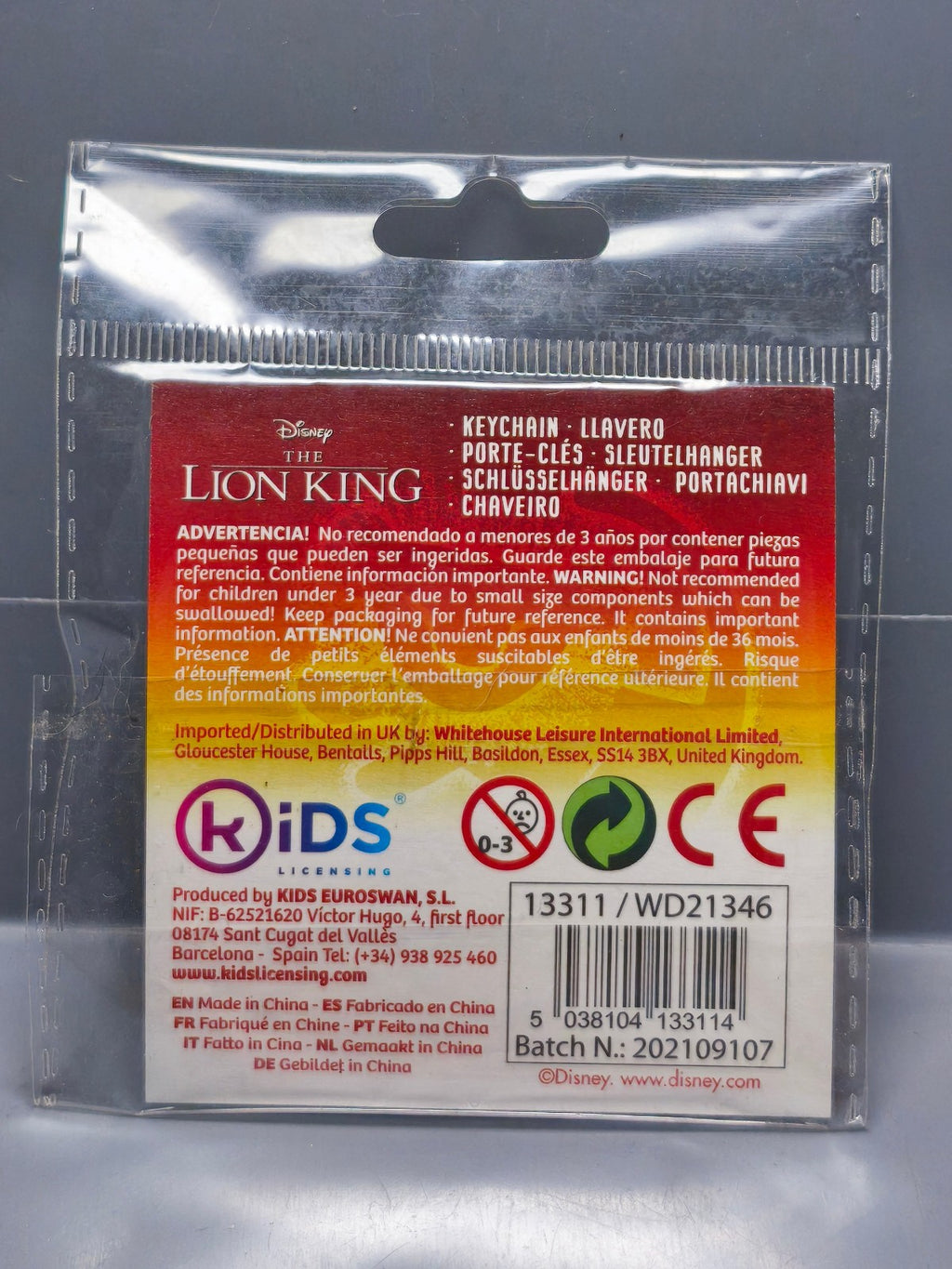 Porte clé silicone The Lion King Simba  (Cart)
