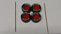 Set de jantes Michelin rouge  8 branches pneu gomme pour Custom (ET)