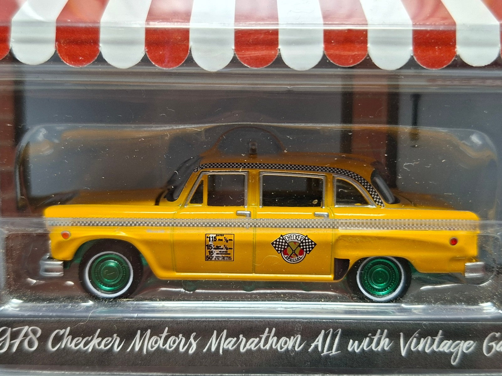 Greenlight Hobby Shop 1978 Checker Motors Marathon Chase Green Wheels (NG46)