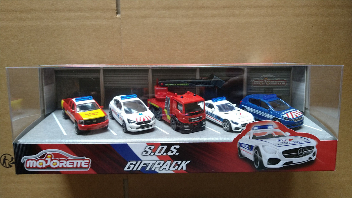 Majorette S.O.S. giftpack DS chevrolet man mercedes peugeot (NP16)