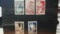 lot 5 Timbres France Mètiers D'art production de luxe vues de Paris 1954